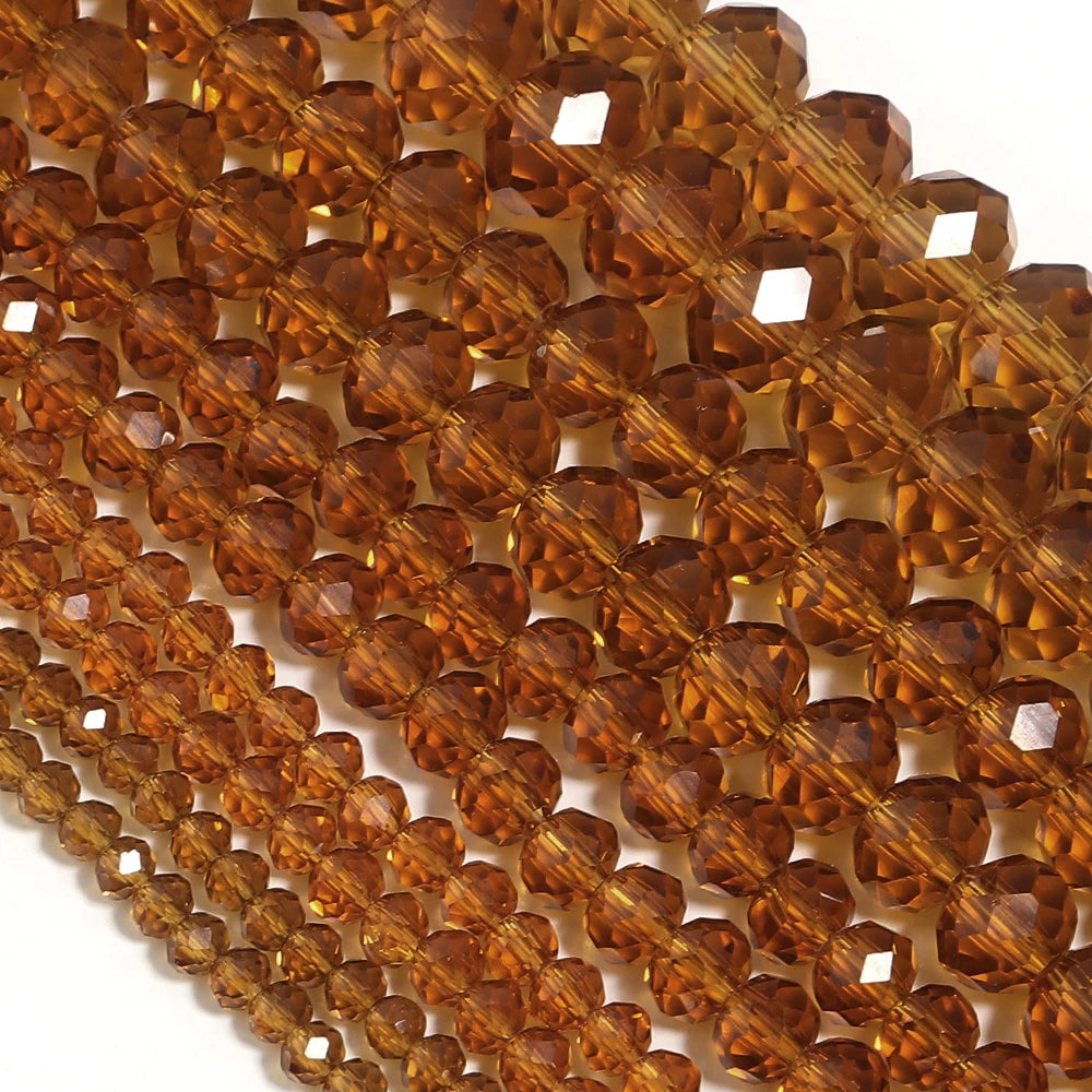 3/4/6/8/10mm Clear Color Faceted Crystal Rondelle Glass Beads Loose Spacer Abacus Beads For Jewelry Making DIY Bracelet Necklace