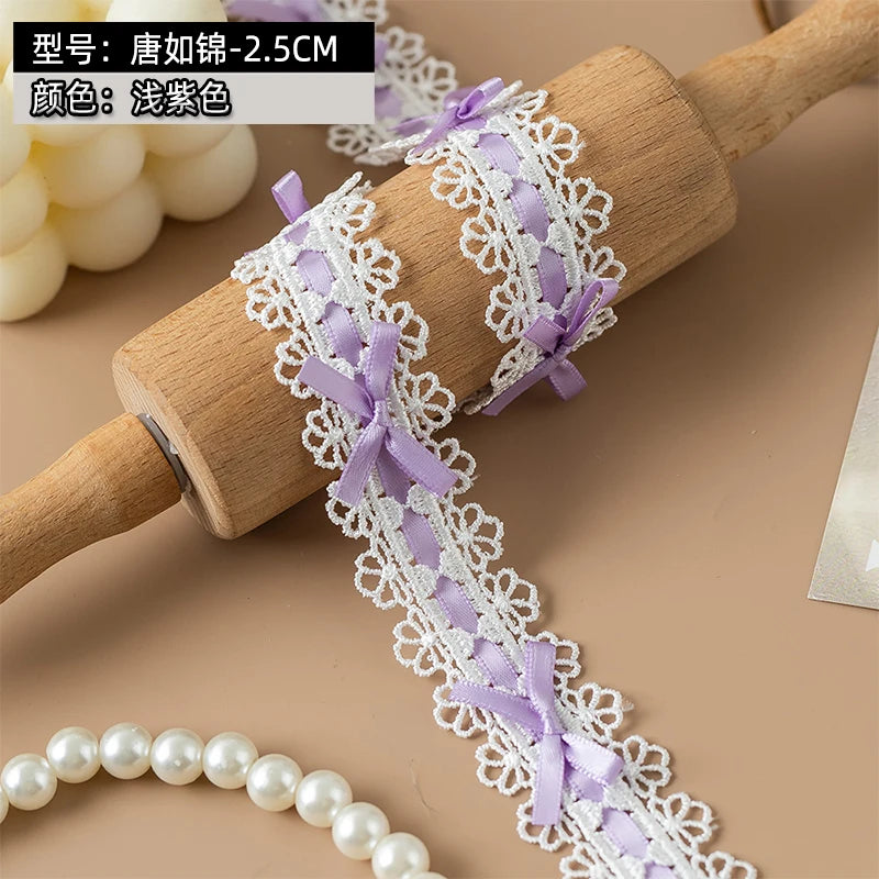 2Meters Bow Decorative Lace Trim Ribbons For Crafts Party Dress Sewing Diy Supplies Handmade Fabric Gift Wrapping Trimming Black