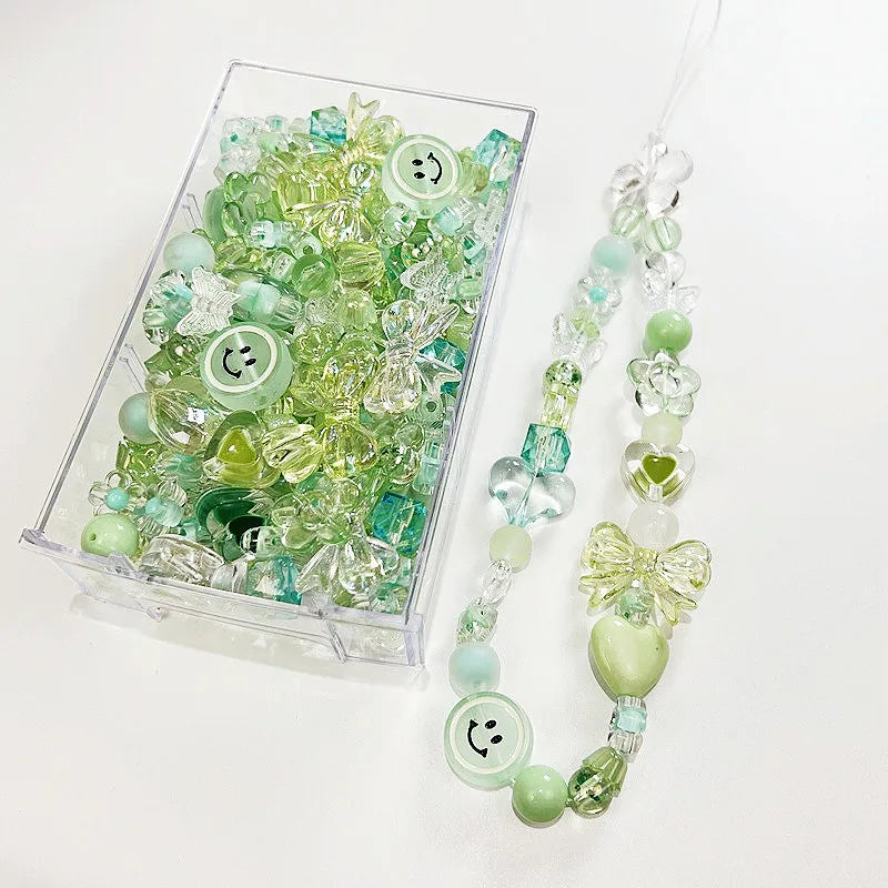 10/30g 8 Style Acrylic Beads Heart Bow Flower Loose Beads For DIY Handmade Phone Chain Bracelet Jewelry Making Accessories