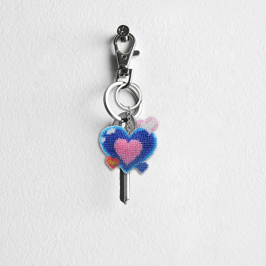 Animal Heart Lollipop Mosaic Beads Embroidery Keyrings Art Handmade Beads Cross Stitch Keyring Kit Gift for Friends