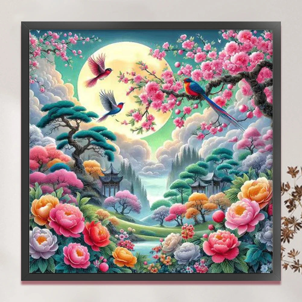 Full Embroidery cotton Thread 9CT Printed Spring Cross Stitch Kit 75x75cm