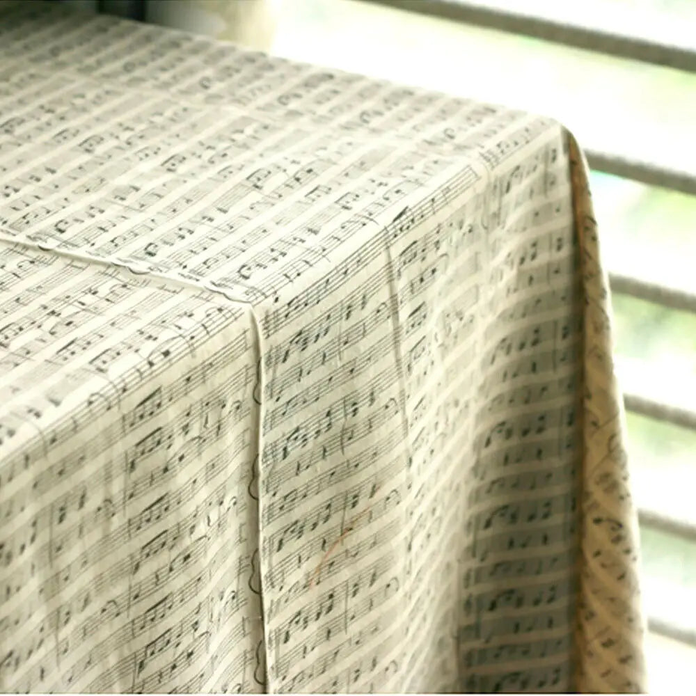 Piano Music Score Printed Fabric Sheet Retro Linen Cotton DIY Handmade Craft Sewing Cushion Tablecloths Decor Material