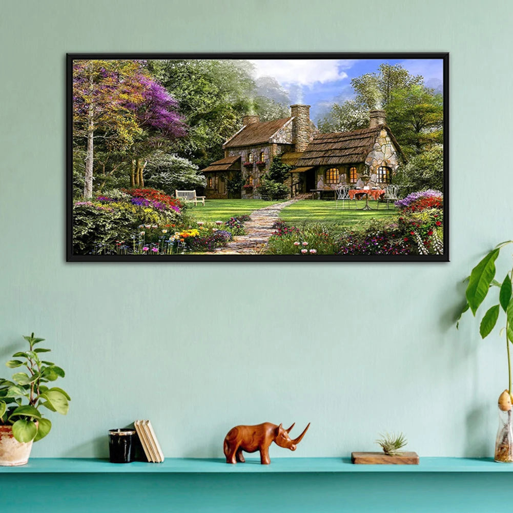 5D DIY Diamond Mosaic Landscape Pattern Full Drill Mosaic Round Diamond Rhinestone Pictures for Home Wall Decor