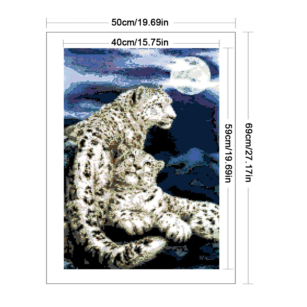 Full Embroidery Beads Printed 9CT Animal Cross Stitch Kit Home Art Craft Bead Embroidery Wall Hanging for New Year Gift