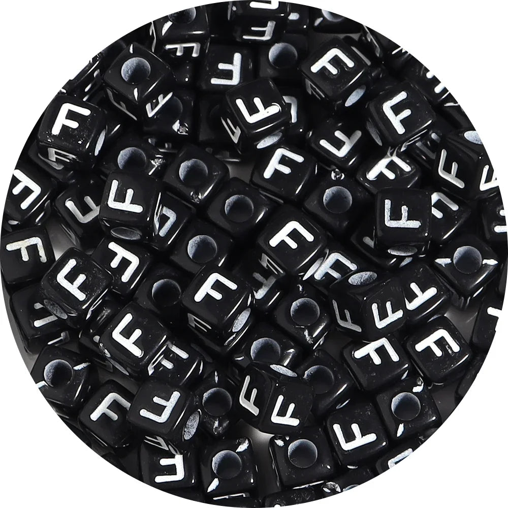 4.5/10mm Charm Square Black Letter Acrylic Beads Cube Loose Spacer Alphabet Beads For Jewelry Making Diy Handmade Supplies