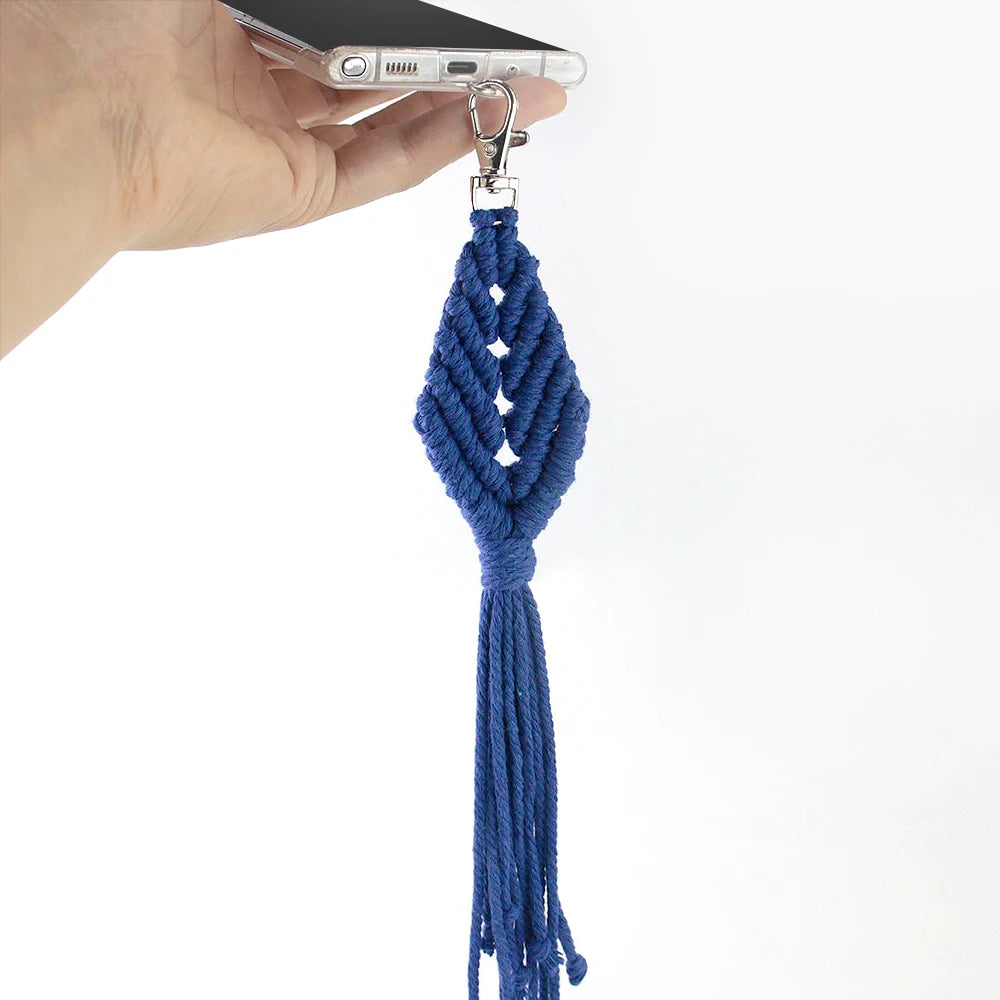 3pcs Handmade Knitting Leaf Combo Macrame Kit with Tutorial For Beginners Hand DIY Keychain Tapestry for Home Decor Wall Hanging