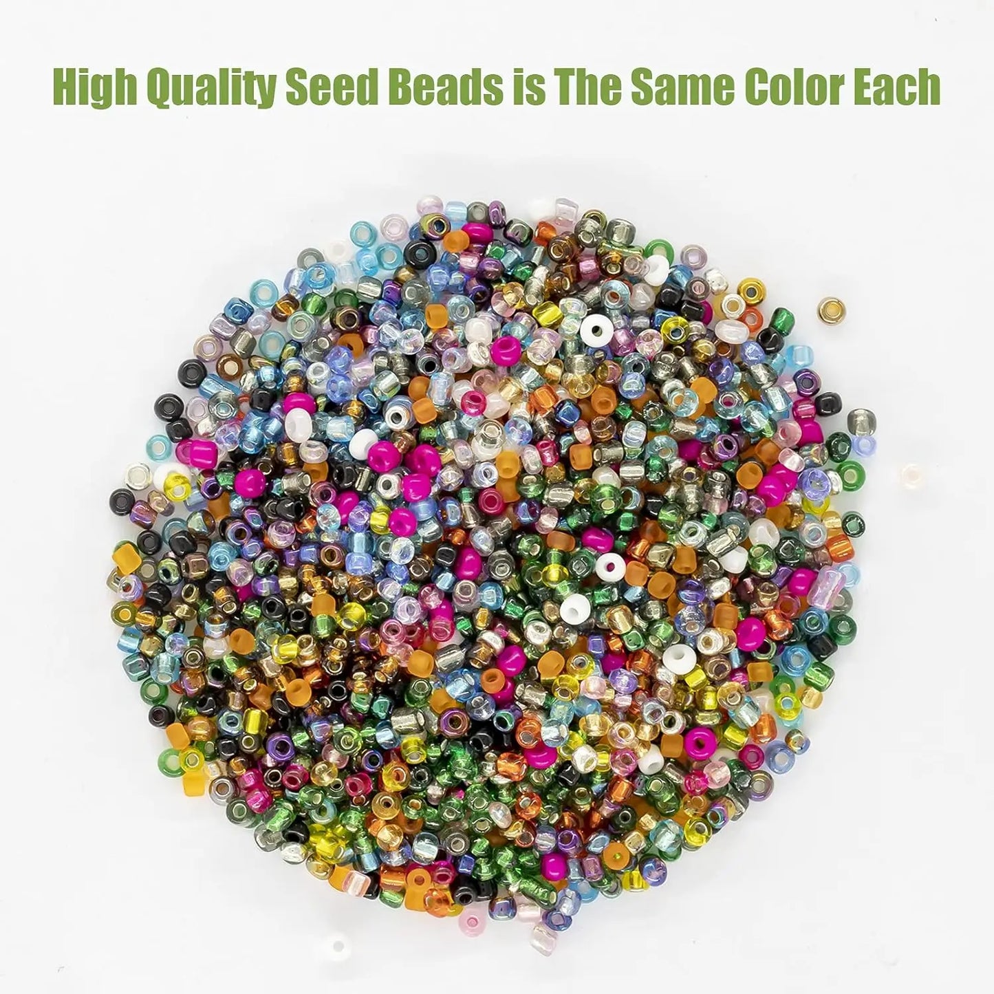 2mm Glass Seed Beads Kit, with 28 Colors Small Beads Kit for Girls,Women and Adults,Bracelets, Necklaces,Earring,Jewelry Making