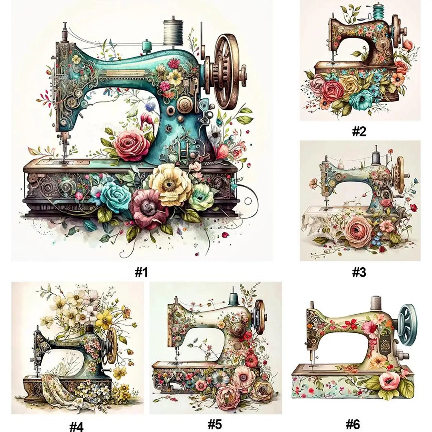 Sewing Machine Printed Cross Stitch Kit DIY 14CT Thread Art Needlework Decor