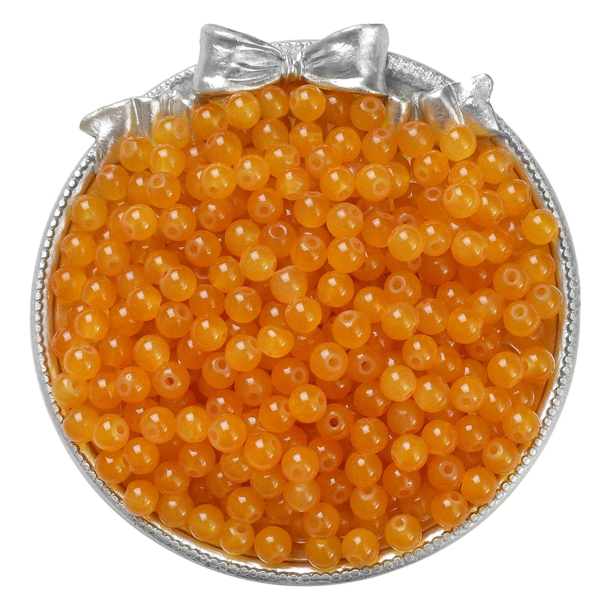 4/6/8/10mm Jelly Painted Glass Imitation Jade Round Beads - DIY Jewelry (Bracelet/Necklace) & Accessories 100/50/20pcs/Pack