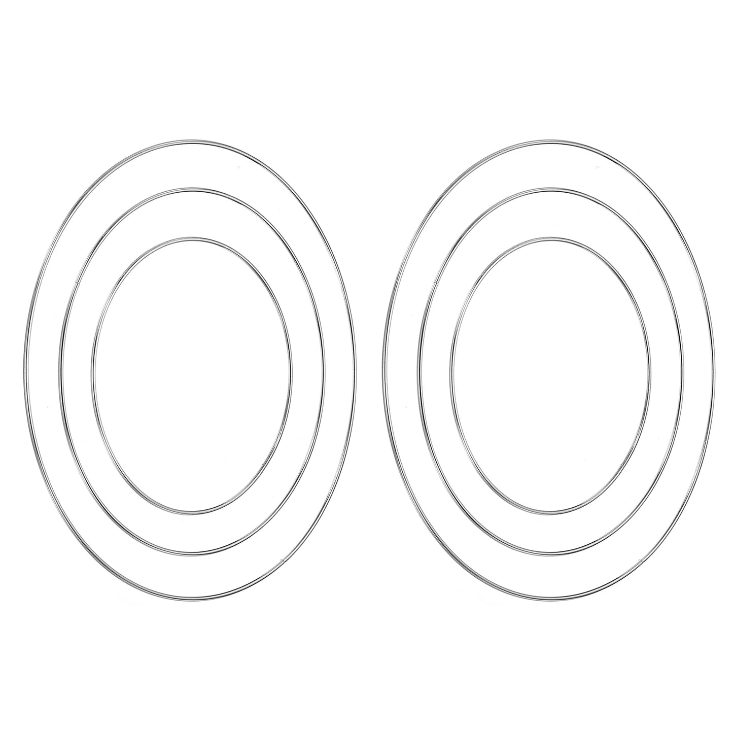 Dream Catcher Rings Set 3 Sizes Metal Macrame Wreath Floral Round Ring Hoop for Home Car DIY Craft Wall Decoration Silver