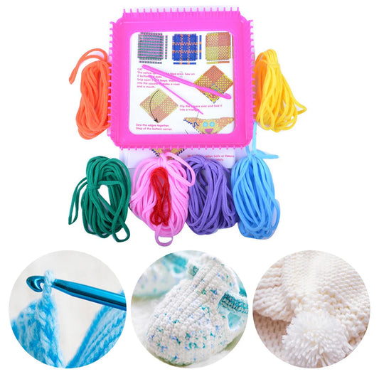 Weaving Loom Kit Arts Knitting Machine Yarn Needle Set 96 Craft Loops Knitting Looms Weaving Kit for Adults Beginners