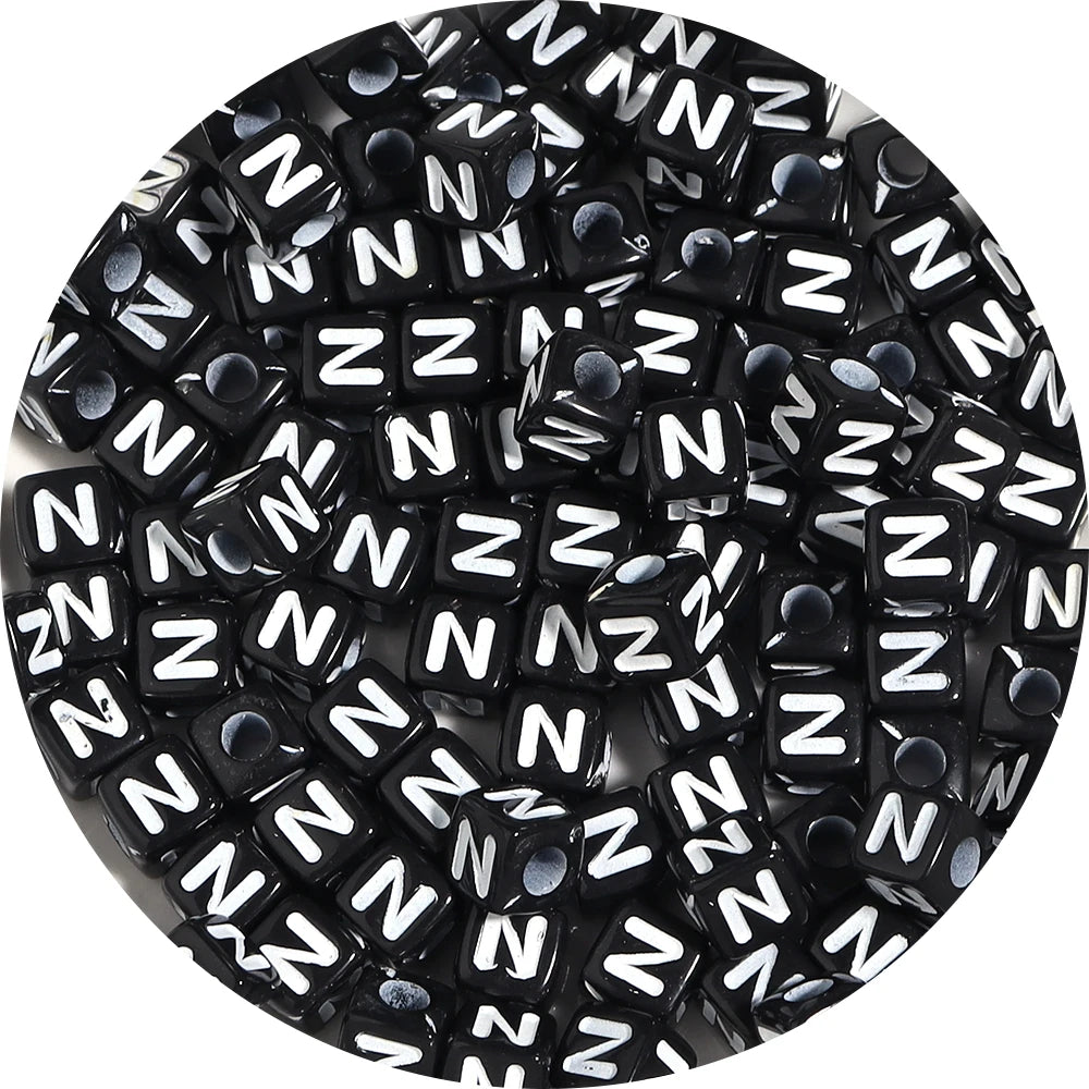 4.5/10mm Charm Square Black Letter Acrylic Beads Cube Loose Spacer Alphabet Beads For Jewelry Making Diy Handmade Supplies