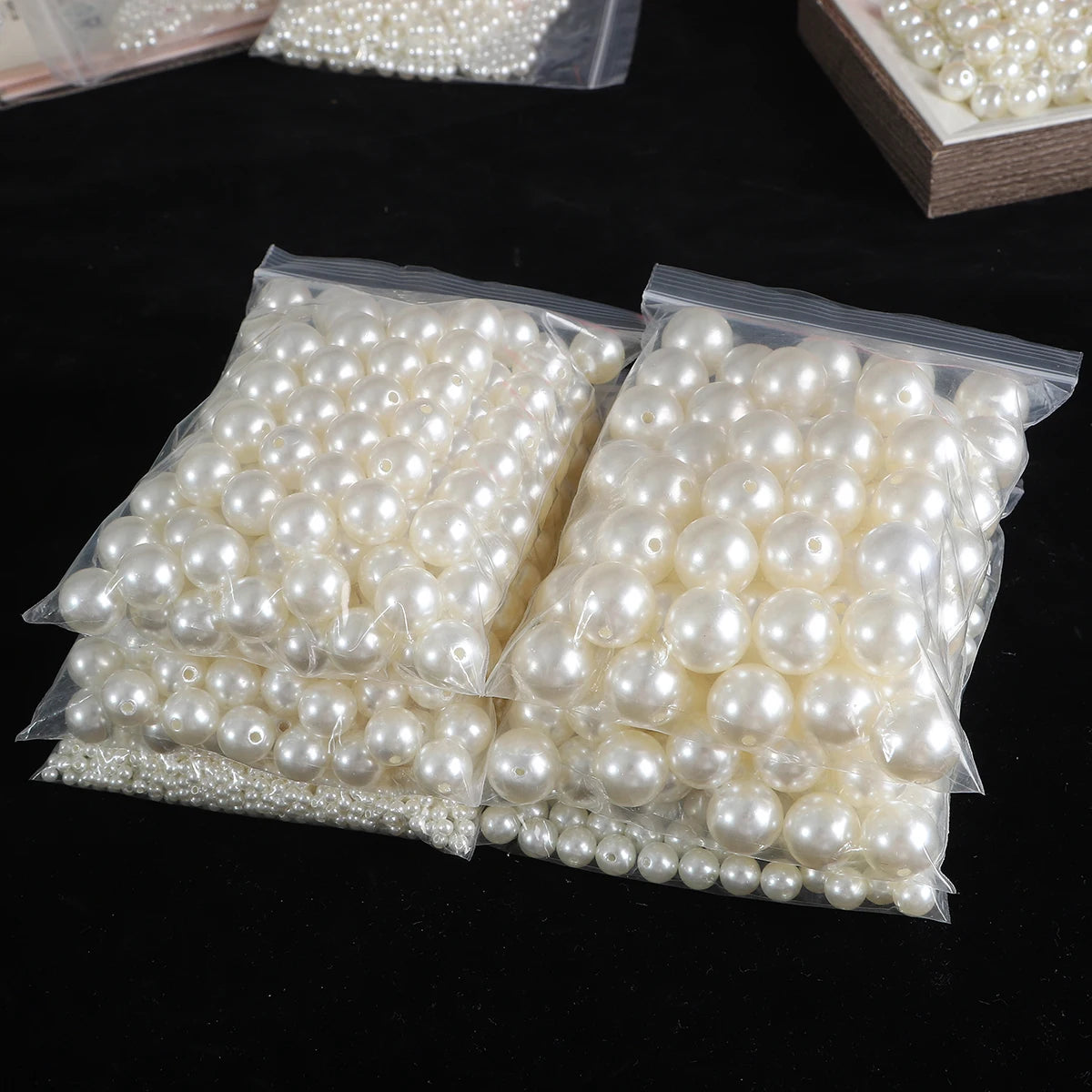 4-10mm White Beige Imitation Pearl Beads Round ABS Loose Beads For Needlework Jewelry Making Diy Necklace Bracelet