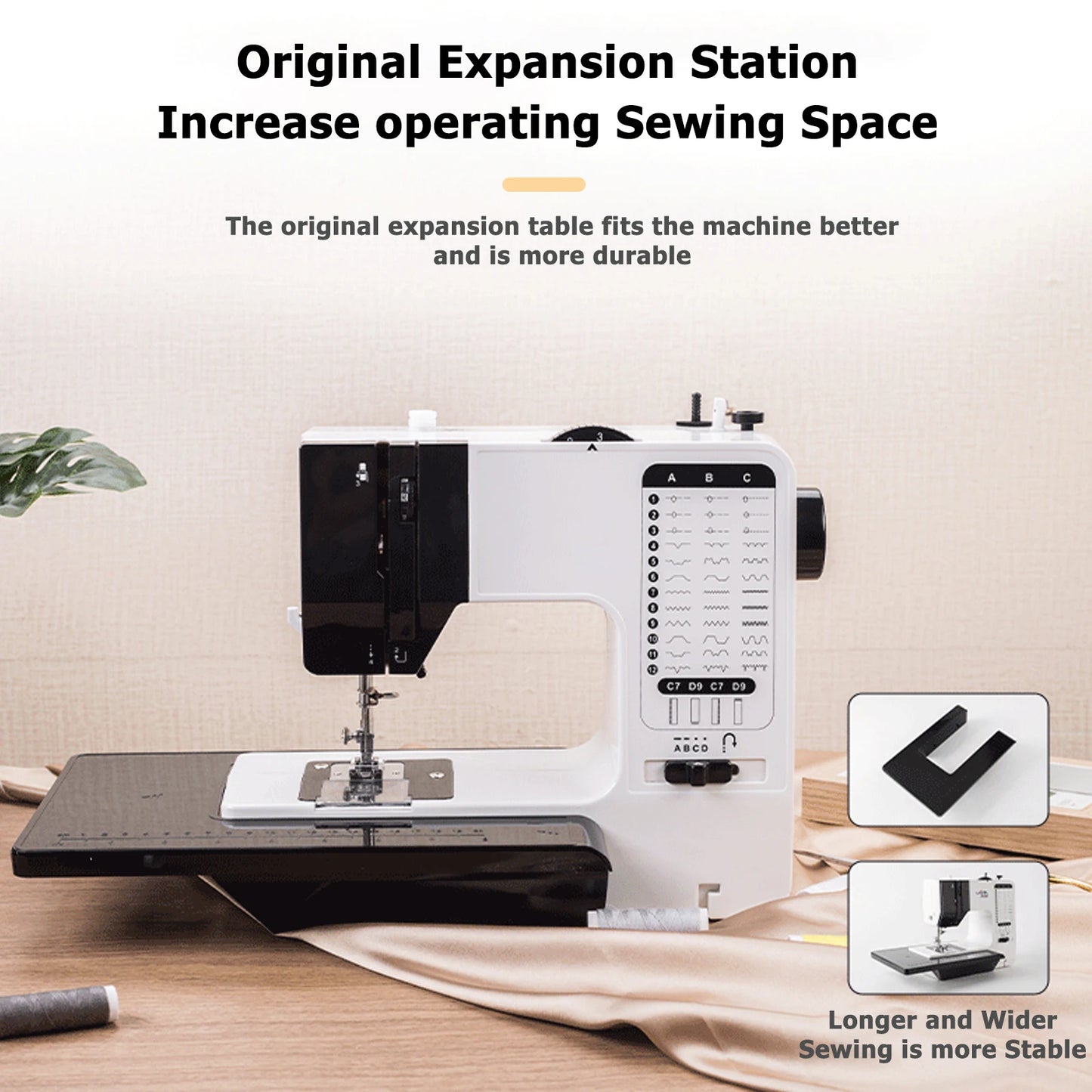 12 Stitches Mini Sewing Machine Electric Double Thread Sewing Machine with Extension Table Automatic winding design US