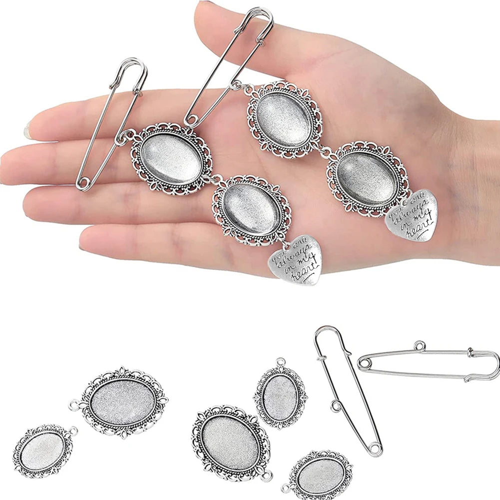 Cabochon Pendants Brooch Pin Wedding Bouquet Photo Charms for Bridal Wedding Party