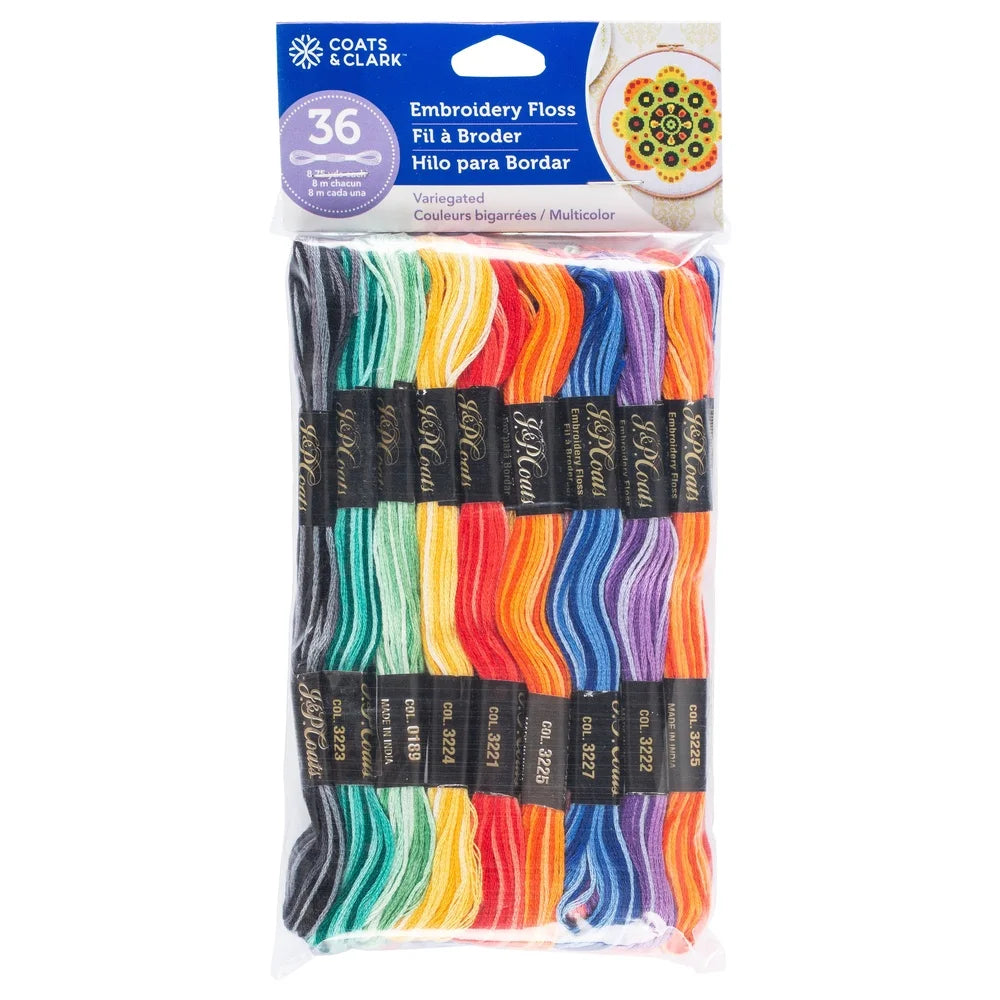 24 Skeins Embroidery Floss Value Pack 100% Cotton Mercerized Thread 8.75 Yards Neon Shades for Craft Projects