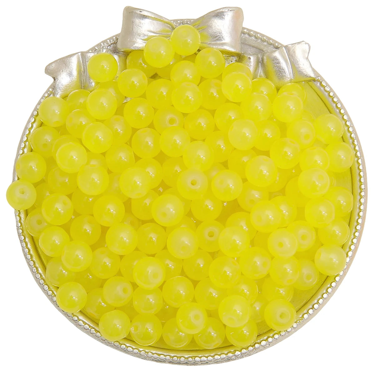 4/6/8/10mm Jelly Painted Glass Imitation Jade Round Beads - DIY Jewelry (Bracelet/Necklace) & Accessories 100/50/20pcs/Pack