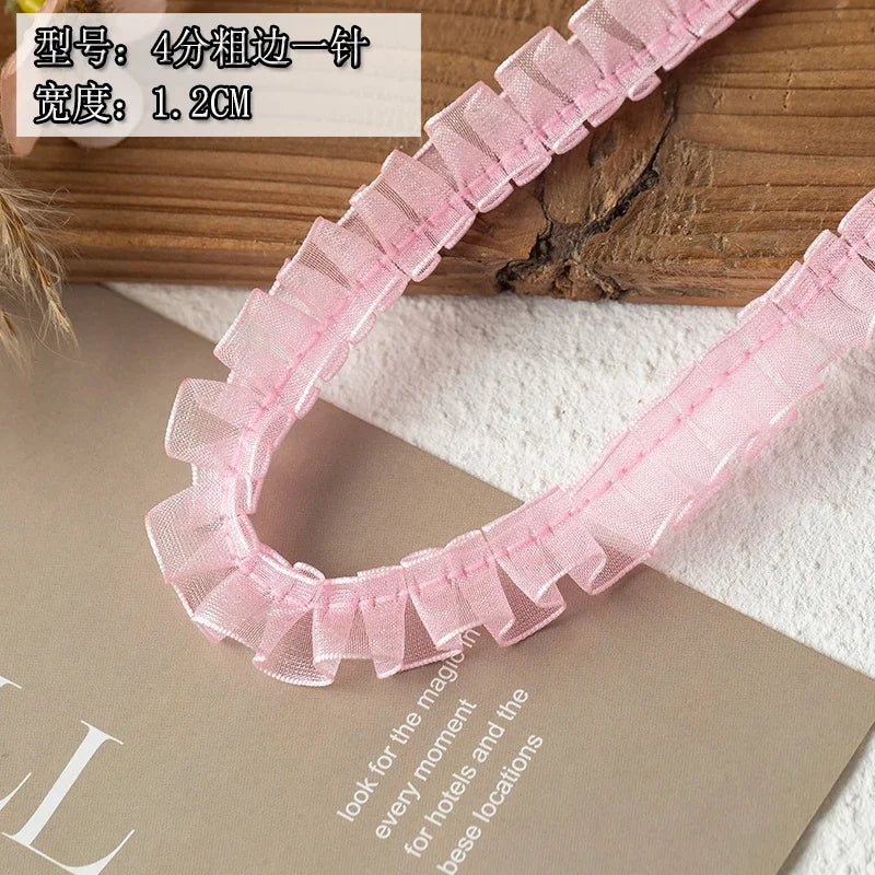 2meters Pink Lace Ribbons Trim For Party Dress Decor Fabric DIY Apparel Sewing Supplies Clothing Collar Cuff Needlework Crafts