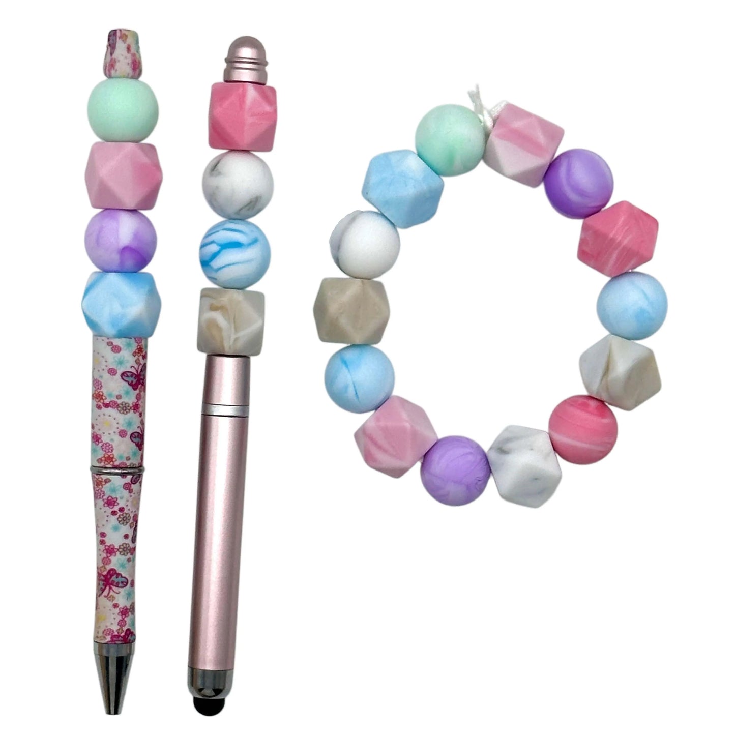 100pcs two-color series silicone beads mixed focal beads silicone pen beads DIY handmade necklace  keychain beads jewelry beads