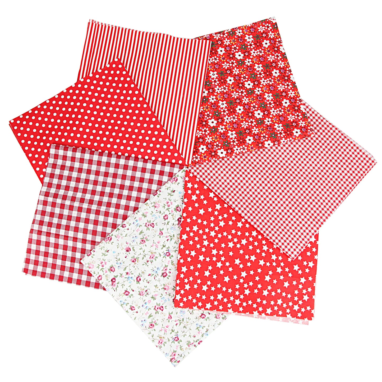 7PCS 25 x 25CM Squares Cotton Craft Fabric Cloths for DIY Bundle Patchwork Quilting Sewing Scrapbooking Artcraft