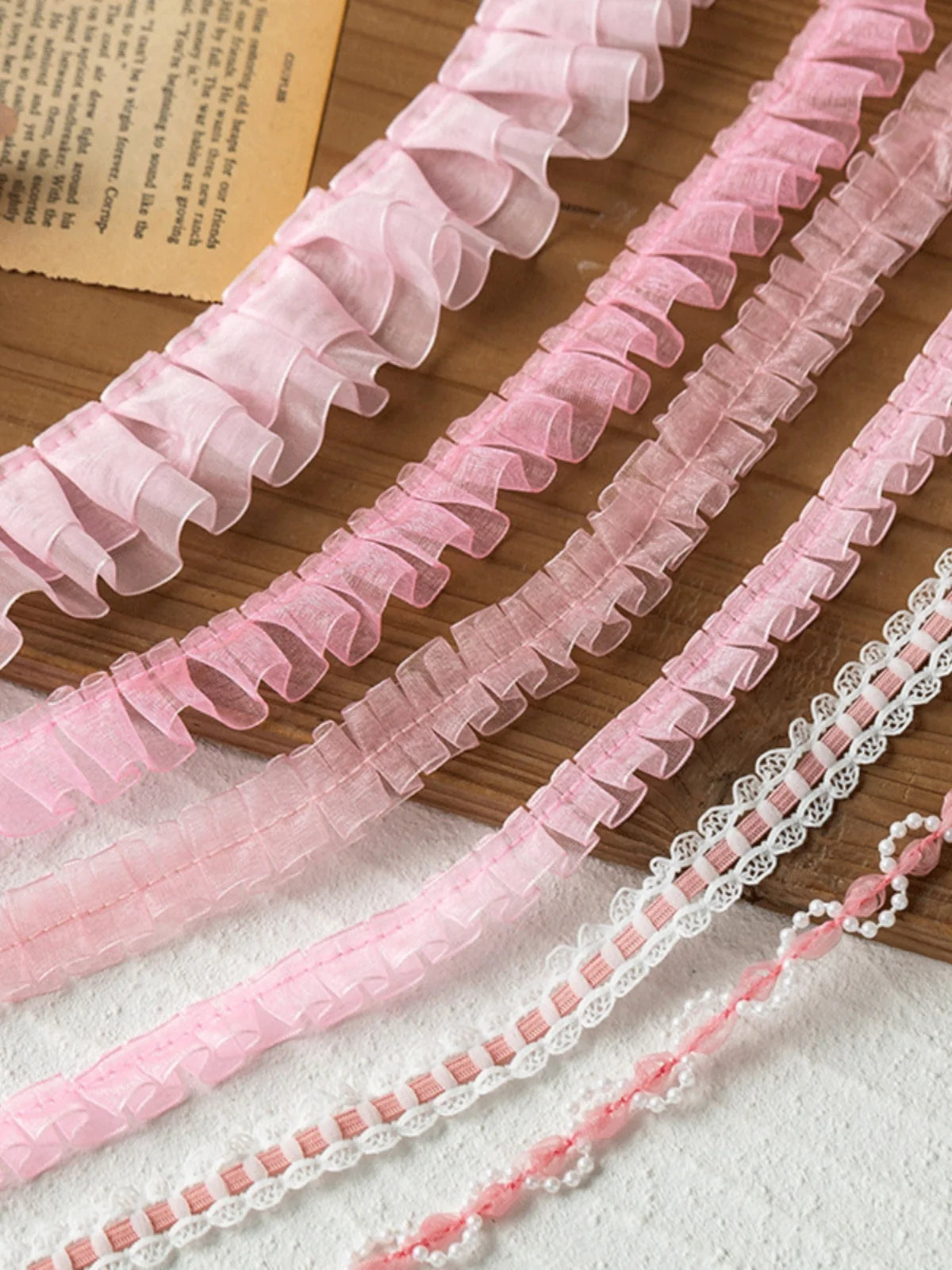 2meters Pink Lace Ribbons Trim For Party Dress Decor Fabric DIY Apparel Sewing Supplies Clothing Collar Cuff Needlework Crafts