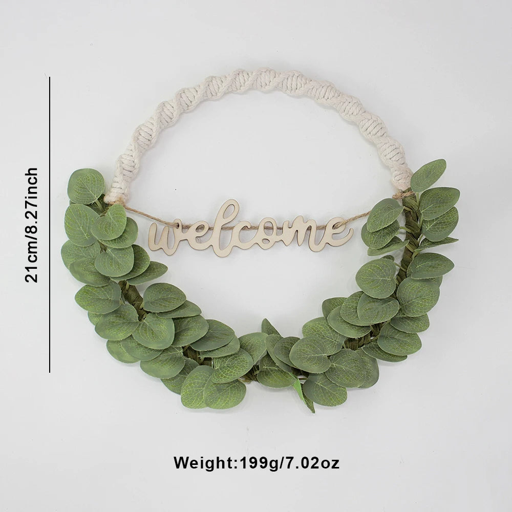 Bohemian Style Macrame Leaf Wreath DIY Kit Beginner Friendly Weaving Material Bundle with Tutorial for Handmade Craft
