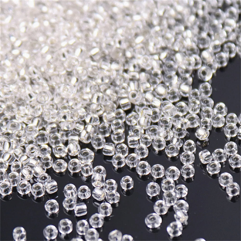 White Series Czech Glass Seedbeads Multi Size 1.5mm 2mm 3mm 4mm Round Spacer Beads For DIY Jewelry Making Garments Accessories