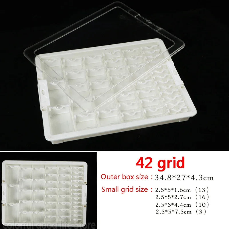42/50/78 Grids Box Elizabeth Ward Bead Storage Portable Container Transparent Diamond Painting Plastic Storage Box
