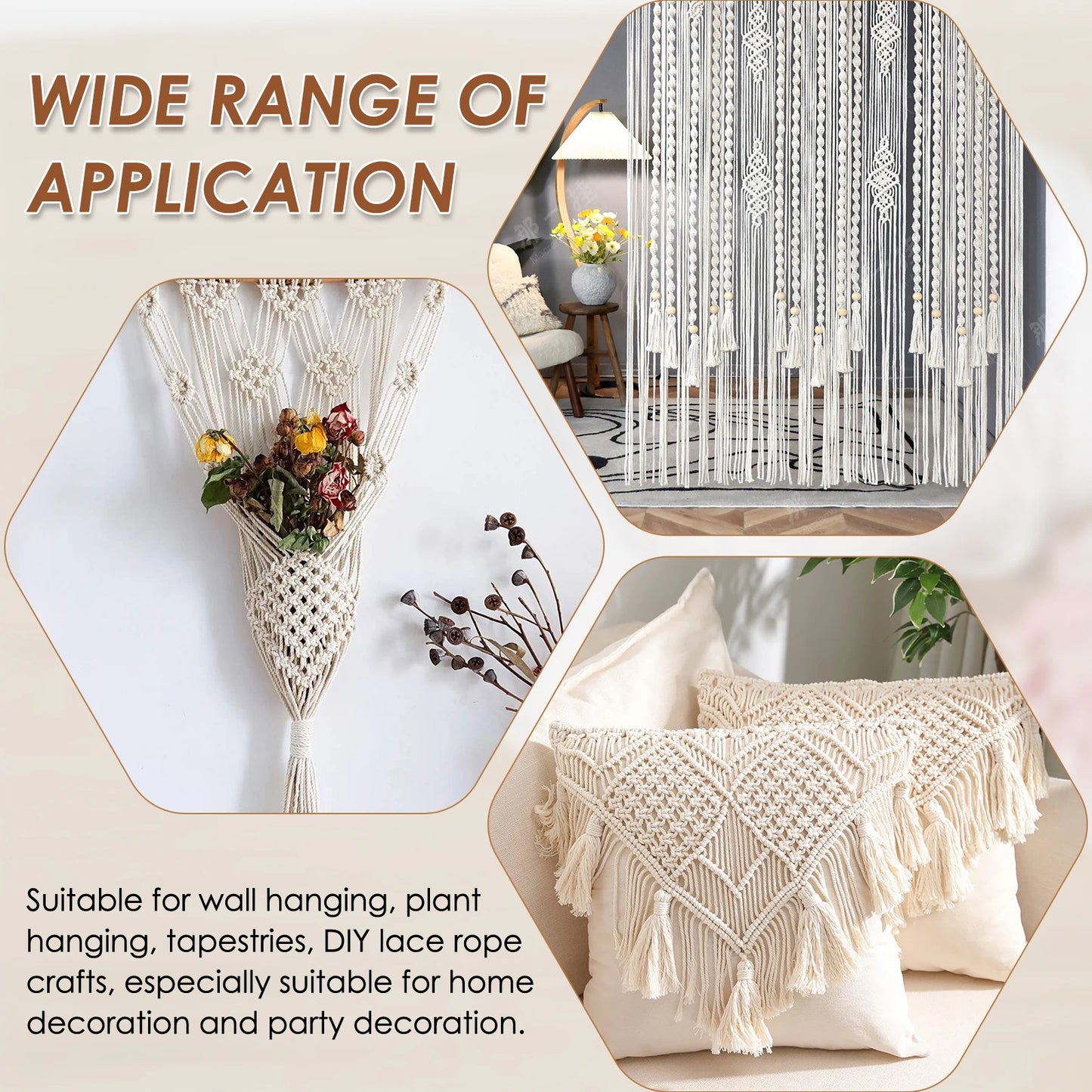Macrame Kit for Beginners Natural Cotton Rope Macrame Wall Hanging Kit Complete Macrame Making Kit DIY Macrame Supplies