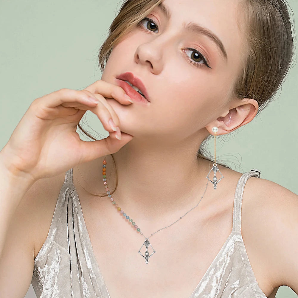 60PCS Tibetan Style Alloy Pendants Bow and Arrow Charms Antique Silver Archery Necklace Charms Arrow Beads Charms Collection