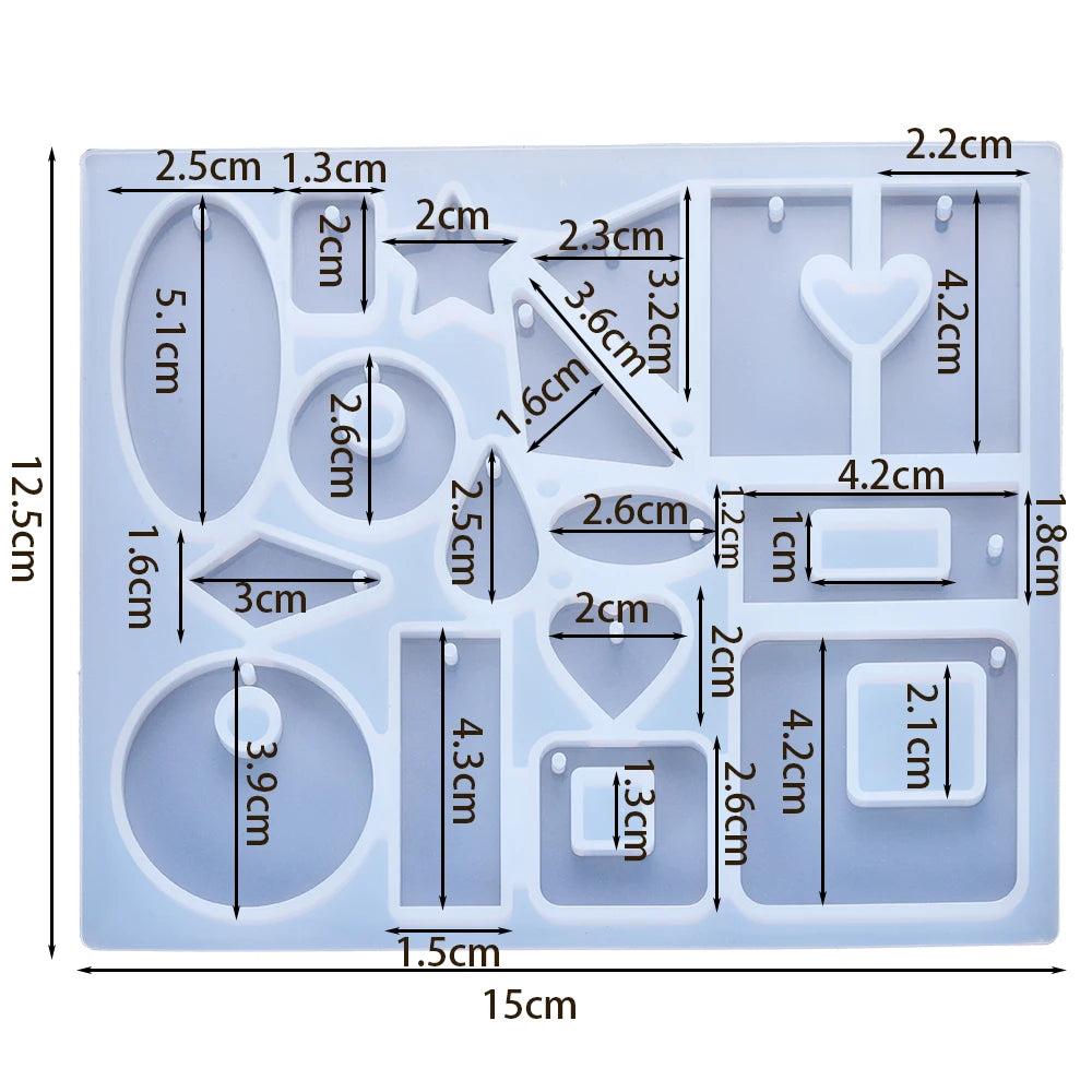 Earring Pendant Silicone Mold Epoxy Resin Jewelry Making Molds Heart Leaves Moon DIY Charms Pendant Mould Creative Jewelry Craft