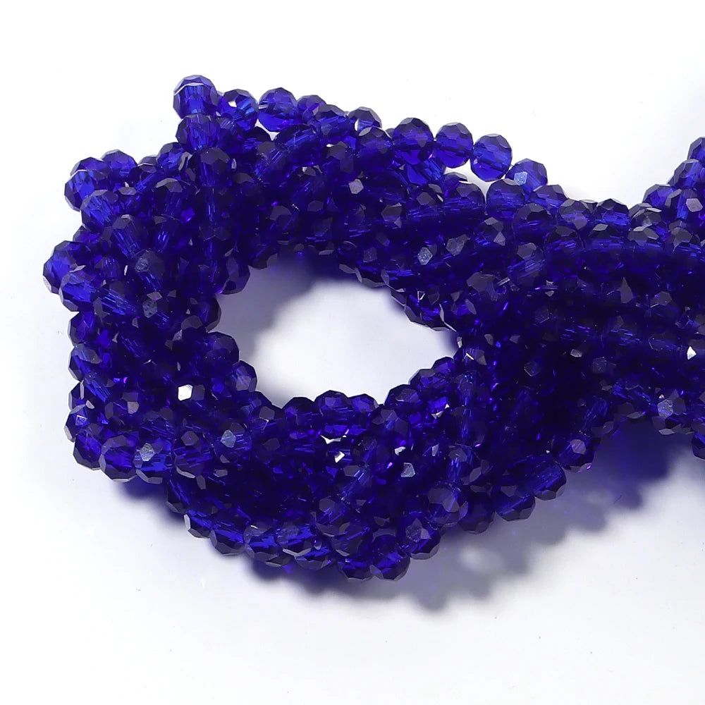 3/4/6/8/10mm Clear Color Faceted Crystal Rondelle Glass Beads Loose Spacer Abacus Beads For Jewelry Making DIY Bracelet Necklace