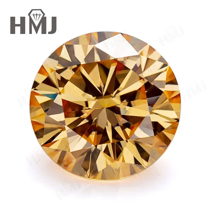 Moissanite Stone Round Shape Brilliant Cut D/Black/Aqua Blue/ Champagne color VVS1 Clarity 0.5-5CT GRA Certificate jewelry Beads