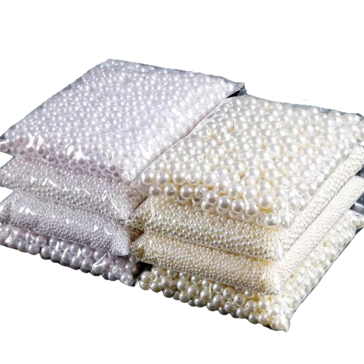 4-10mm White Beige Imitation Pearl Beads Round ABS Loose Beads For Needlework Jewelry Making Diy Necklace Bracelet