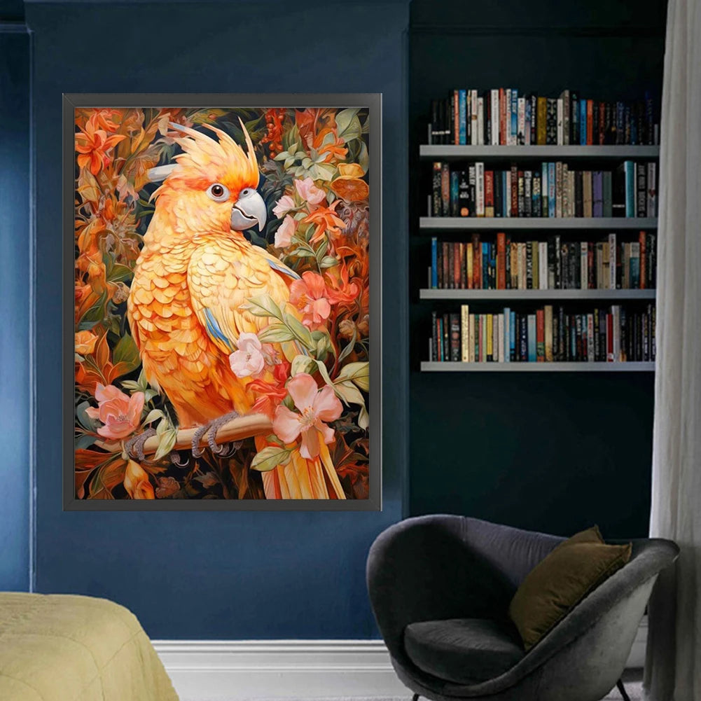 Full Embroidery Eco-cotton Thread 11CT Printed Parrot Cross Stitch Kit 50x65cm