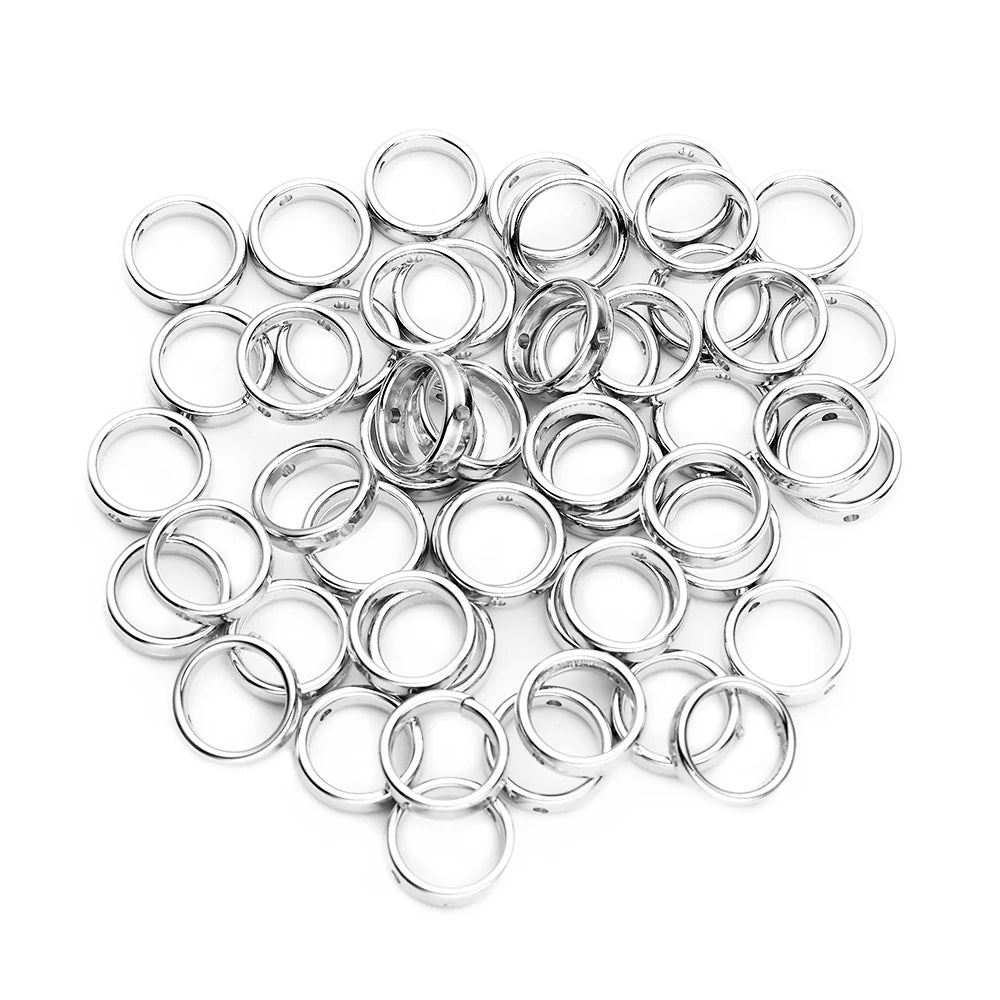 50pcs Silver Heart Hollow White K Loose Spacer Beads for Jewelry Making DIY Small Holes Necklace Bracelets Charms Accessories