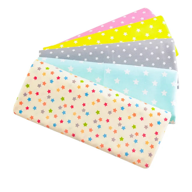 Teramila 5 PCS/Pack Cotton Fabirc Flower Printed Cloth For Hair Bows Sewing Quilt Doll Costume, Scrapbook Decoration Accessories