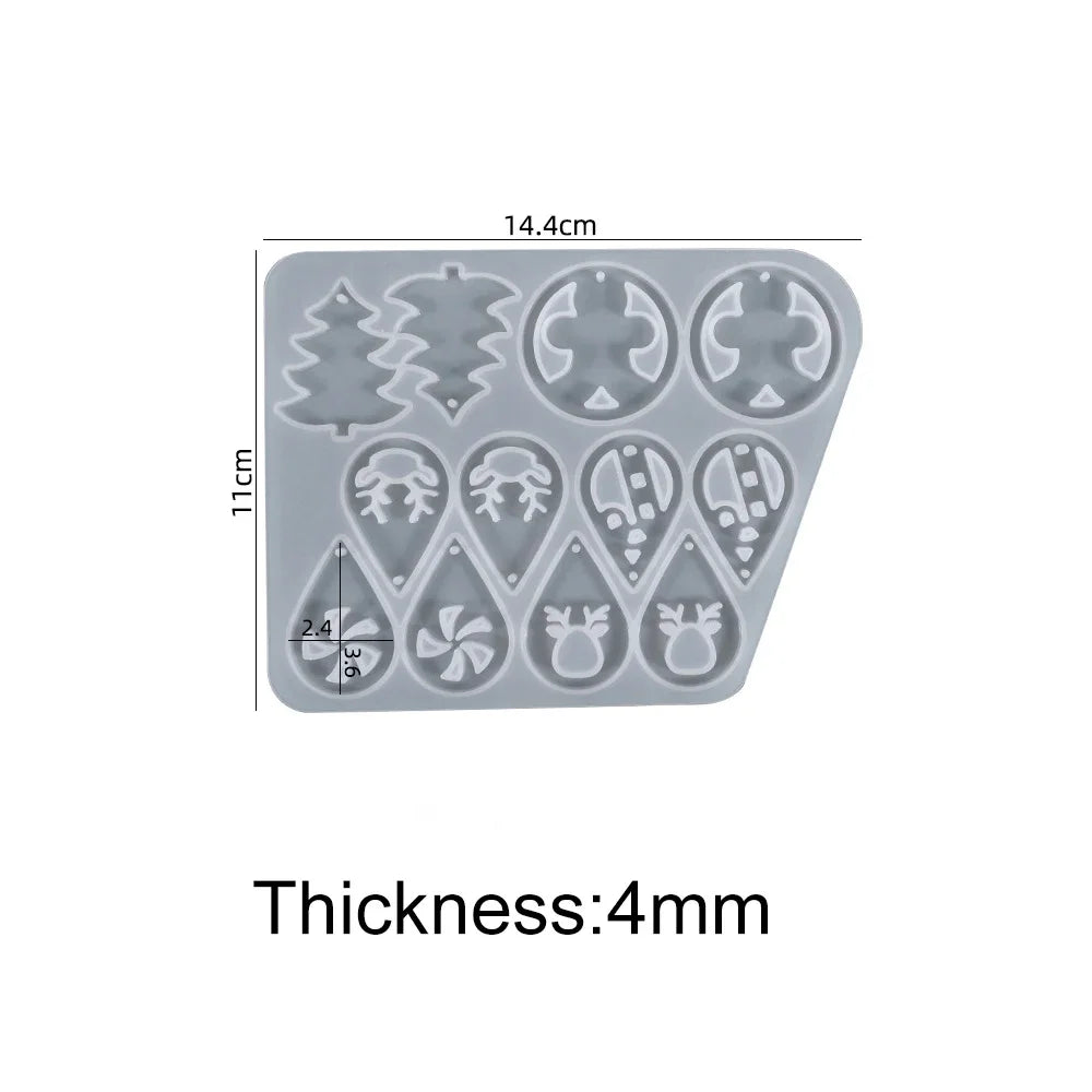 Earring Pendant Silicone Mold Epoxy Resin Jewelry Making Molds Heart Leaves Moon DIY Charms Pendant Mould Creative Jewelry Craft