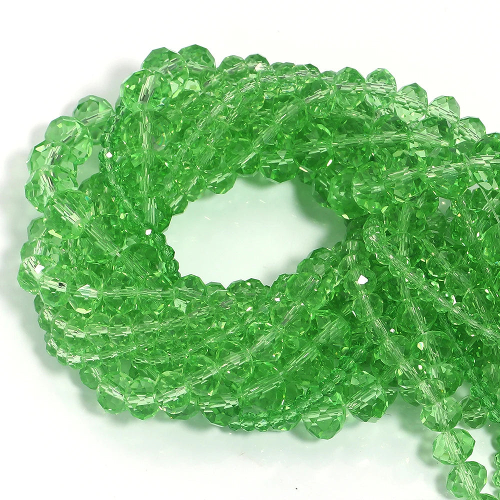 3/4/6/8/10mm Clear Color Faceted Crystal Rondelle Glass Beads Loose Spacer Abacus Beads For Jewelry Making DIY Bracelet Necklace