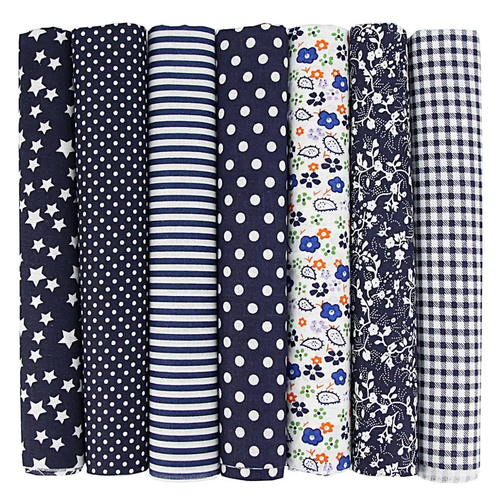 7PCS 25 x 25cm/50 x 50cm Squares Cotton Craft Fabric Cloths for DIY Bundle Patchwork Quilting Sewing Scrapbooking Artcraft