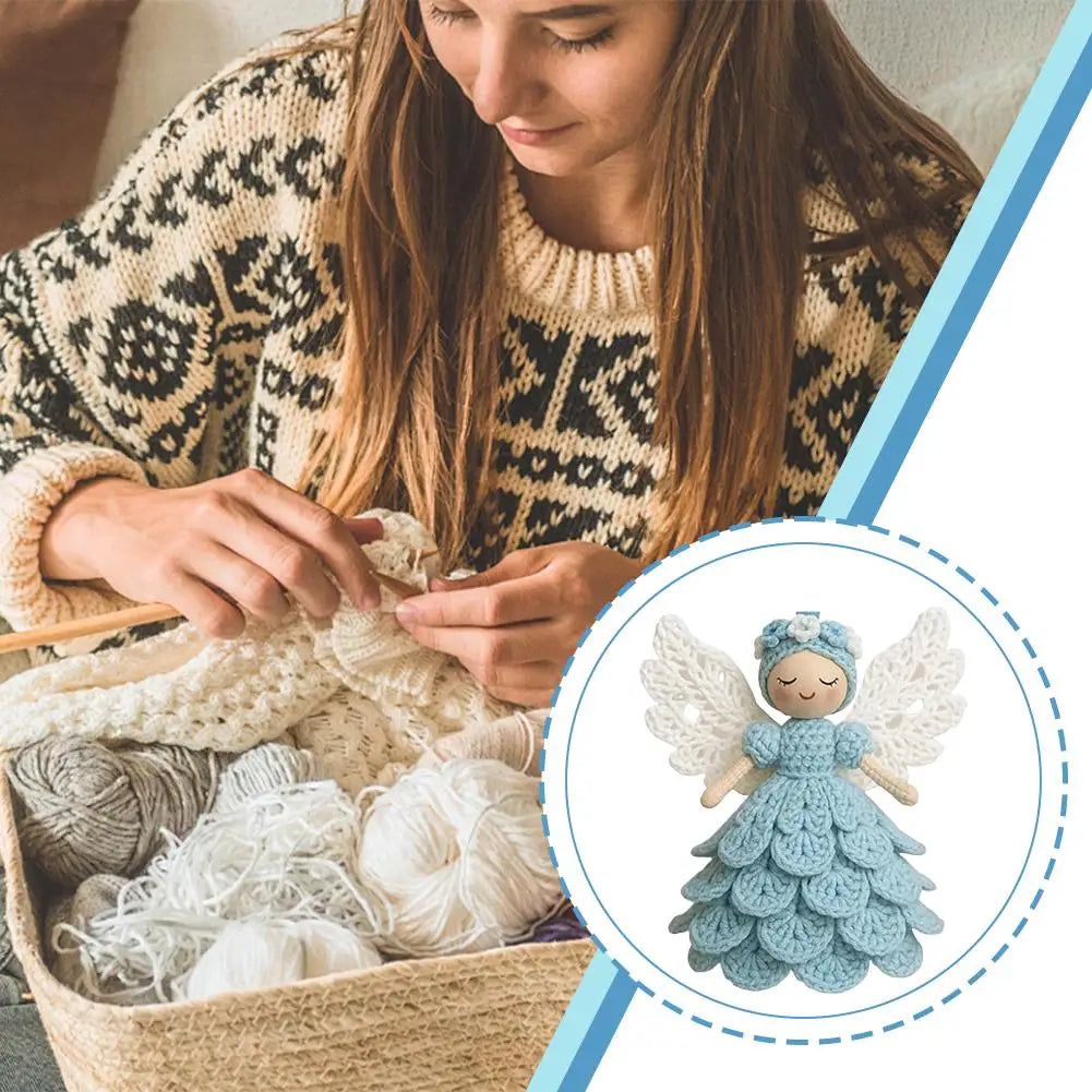 DIY Crochet Angel Ornament Kit Crochet Kit Handwoven DIY Material Kit for Adults and Kids