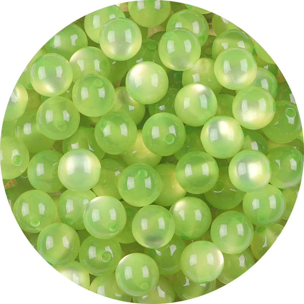 100pcs pack Resin Imitation Cat Eye Round Beads ColorfulStraight Hole Loose Beads Handmade Diy Beaded Earrings AccessoriesBracel