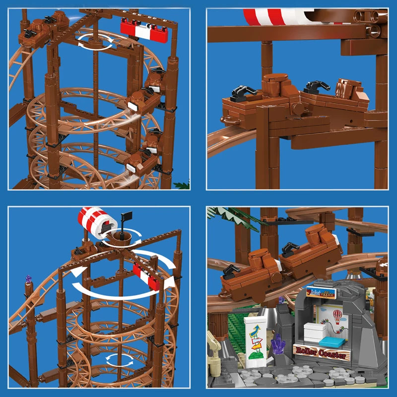 Mould King 11013 Roller Coaster Toys The Motorized Double Helix Roller Coaster Building Block Brick Set Kids Christmas Gift