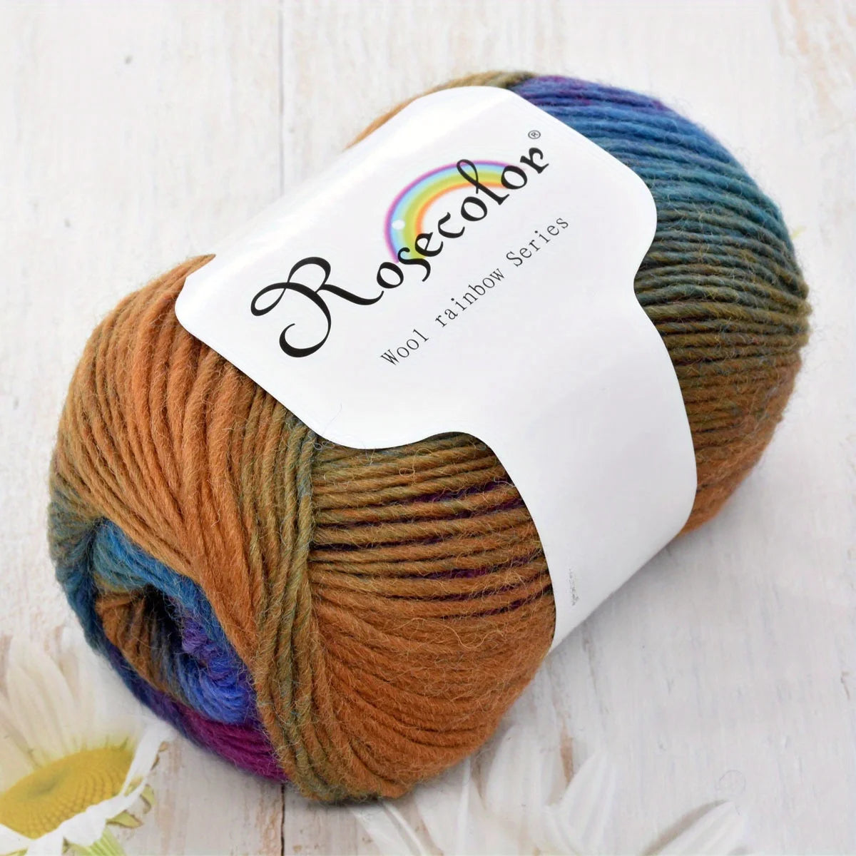 6pcs 100% Wool Yarn Rainbow Crochet Yarn Knitting Crocheting Scarf Hand-Woven Knitted Soft Cashmere Woolen Yarn for 1.76oz/pc