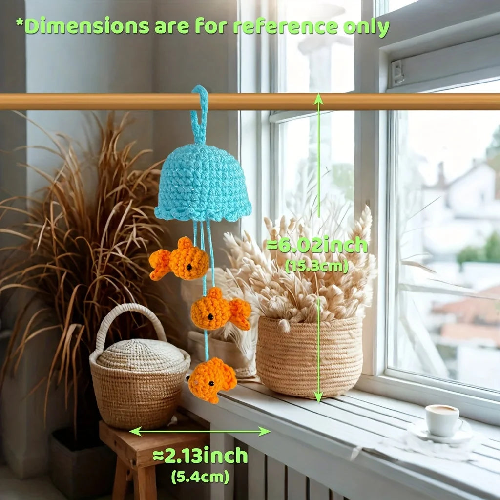 1pc Goldfish Wind Chime Crochet Kit, Amigurumi Knitting Kit, Including Yarn, Hook, Step-by-Step Video Tutorials And Instruction