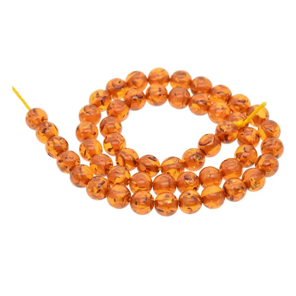 8mm Artificial Amber Beads for Jewelry Making DIY Findings Honey Brown