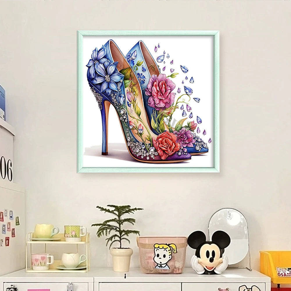 High Heel Printed Cross Stitch Kit 40x40cm DIY 11CT Thread Art Needlework Decor