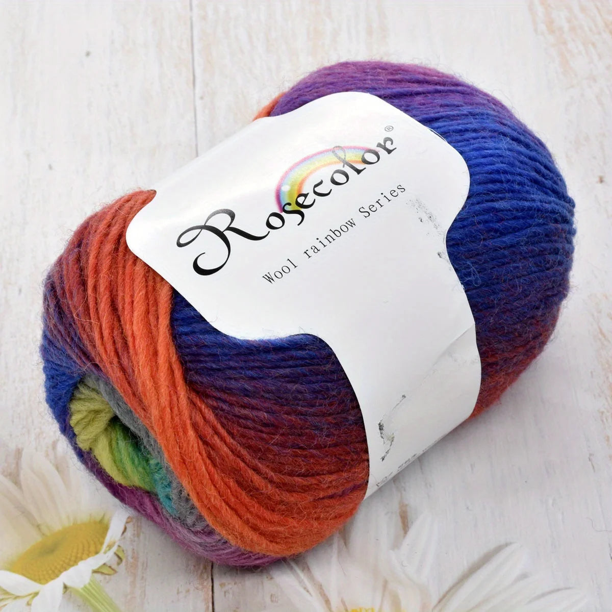 6pcs 100% Wool Yarn Rainbow Crochet Yarn Knitting Crocheting Scarf Hand-Woven Knitted Soft Cashmere Woolen Yarn for 1.76oz/pc