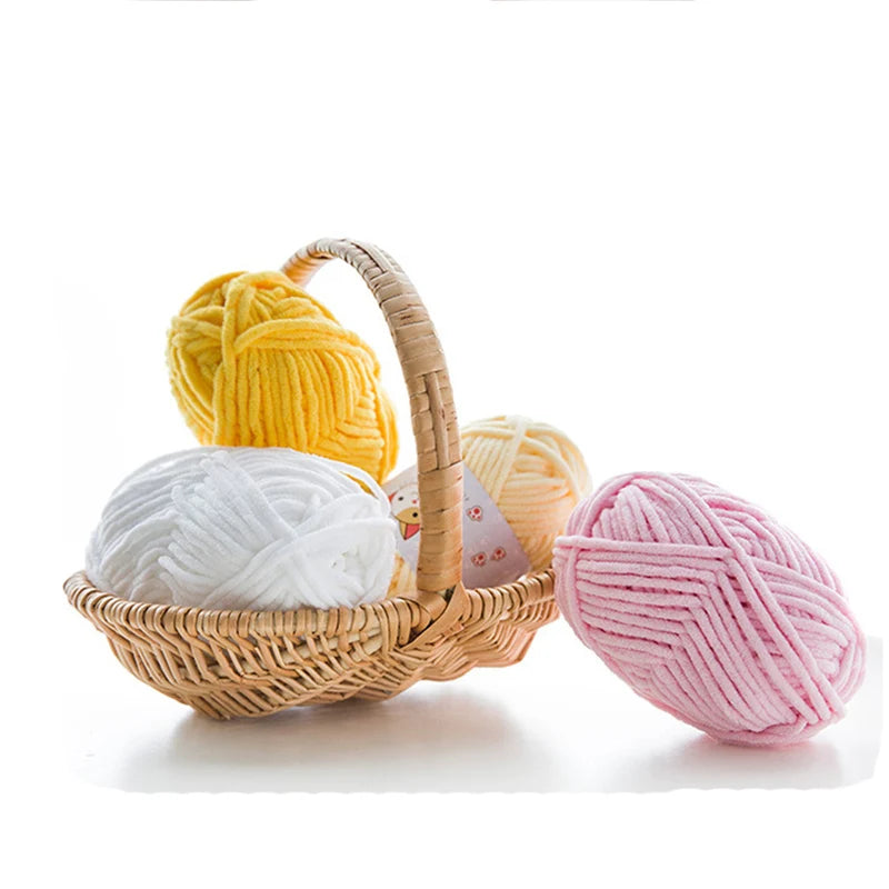 2pcsX50g Thick Velvet Yarn Handmade DIY Knitting Yarn Wool Line Scarf Hat Soft Chenille Yarn Knit Wol