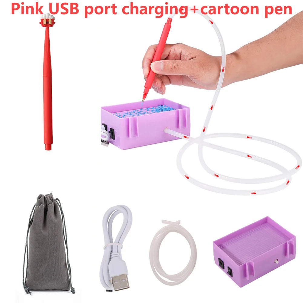 Diamond Painting Pen Kit Portable Electric Diamond Painting Tool USB Powered Diamond Painting Suction Device Vacuum for Diamond